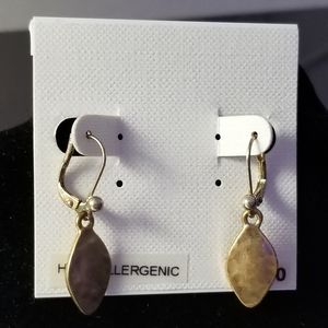 Golden Leaf Charm Earrings Macy's BNWT